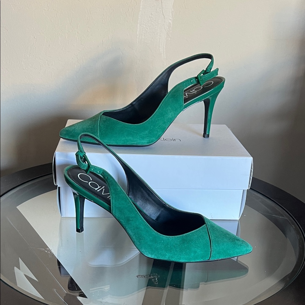 Calvin Klein Emerald Slingback Heels